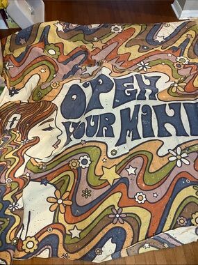 Open Your Mind Psychedelic Wall Tapestry - Retro Multi-Color